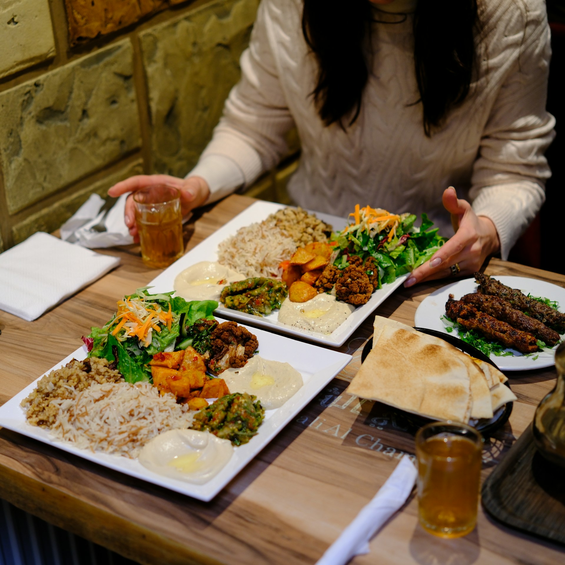 Assorted Syrian Mezze Dishes at Zawaya Dubai